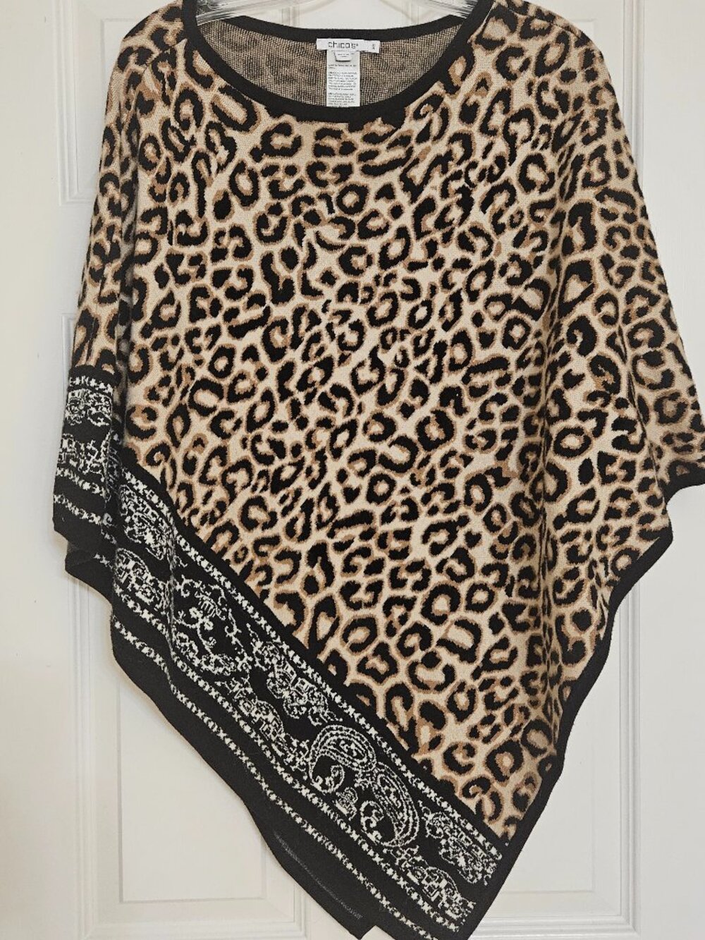 Animal print poncho